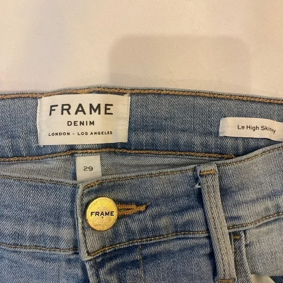FRAME - Le High Straight frayed cropped high-rise straight-leg jeans | Size 29 - Picture 3 of 4